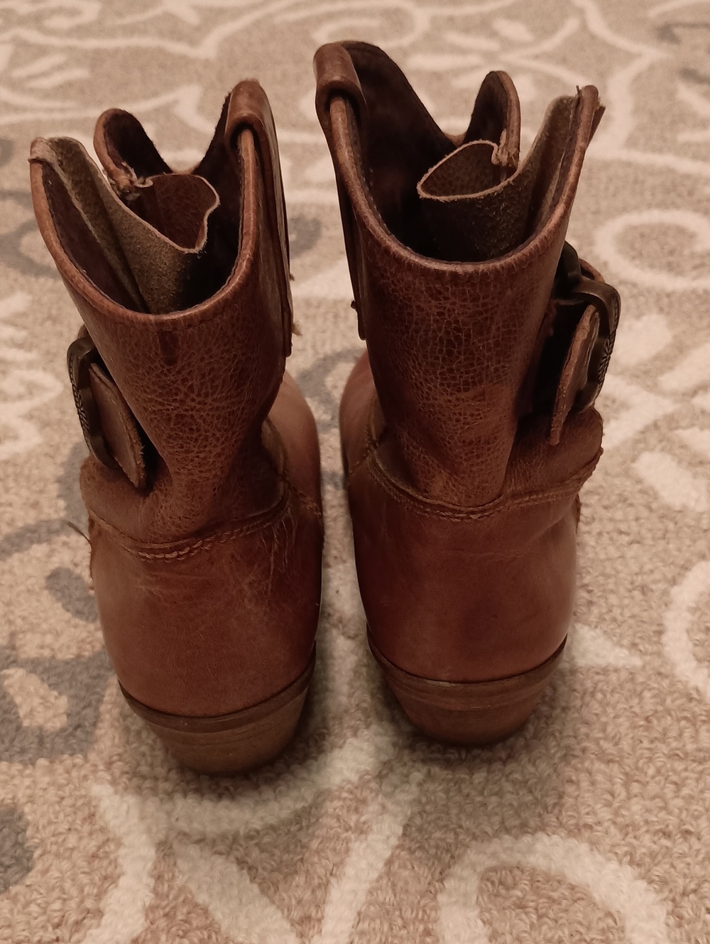 Corral Leather Ankle Booties with Side Buckle Detail - Picture 6 of 7